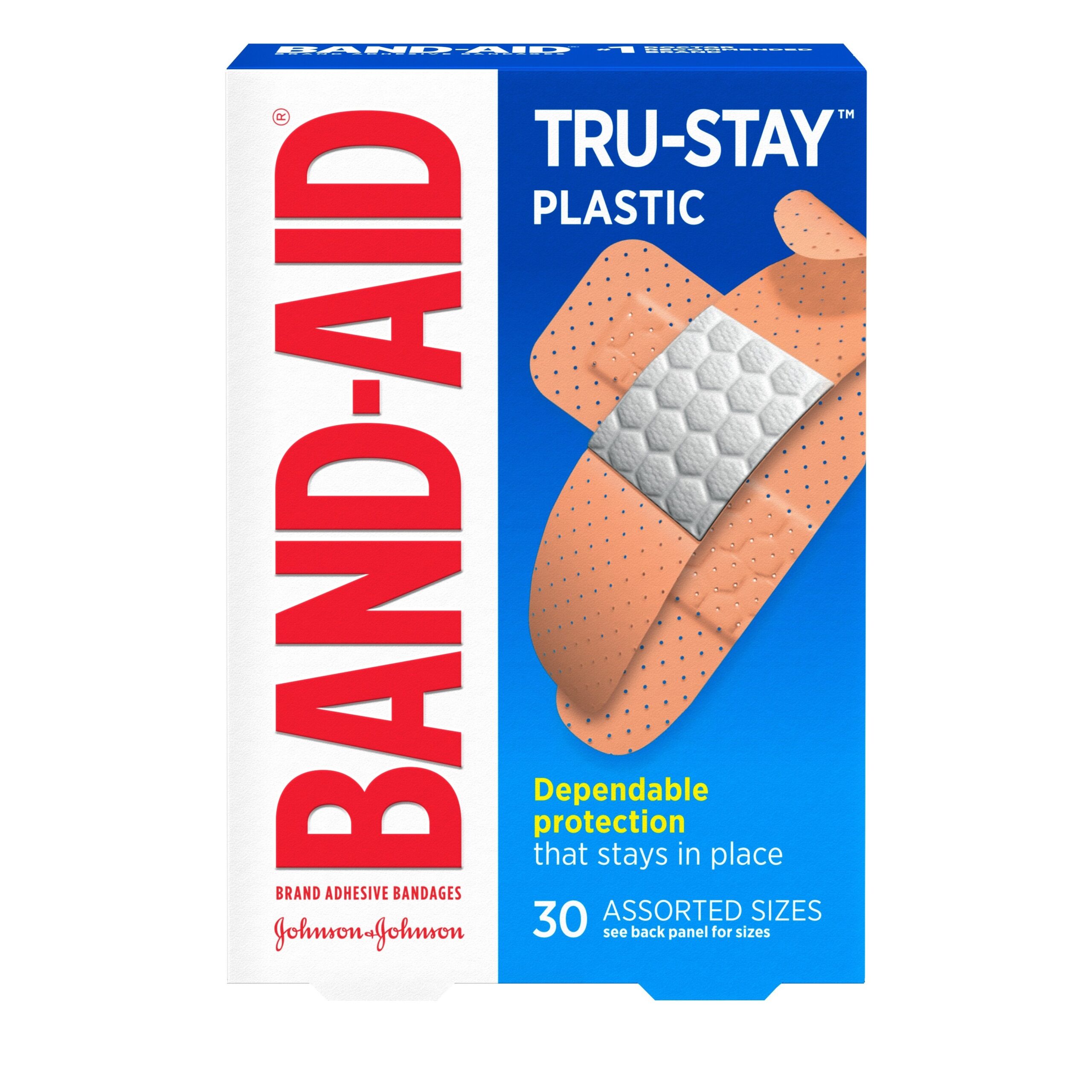Band-Aid Tru-Stay Plastic 30Pc Assorted Sizes