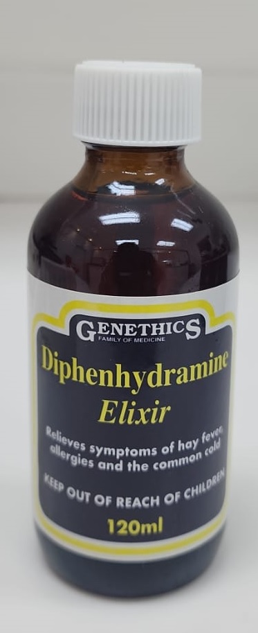 Diphenhydramine Elixir 120mL Genethics