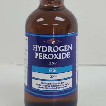 Hydrogen Peroxide 6% 120mL V&S Glass bottle