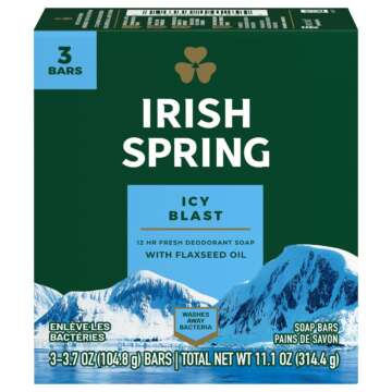 Irish Spring Icy Blast Soap 104.8g Each 3 Pack