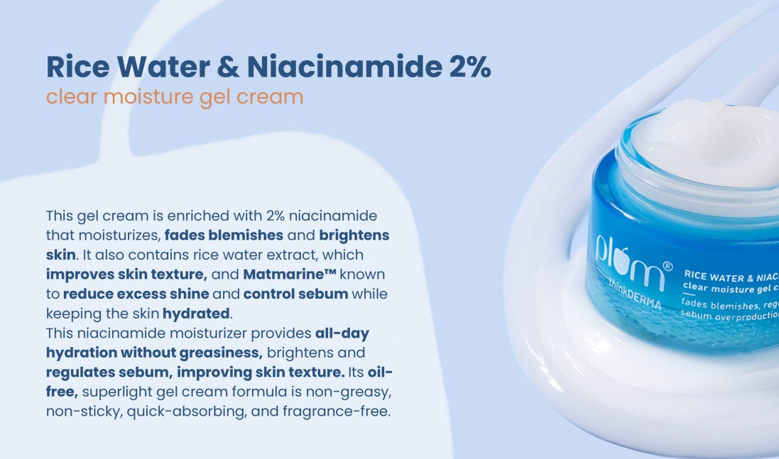 Plum Rice Water & Niacinamde Clear Gel Cream 50g