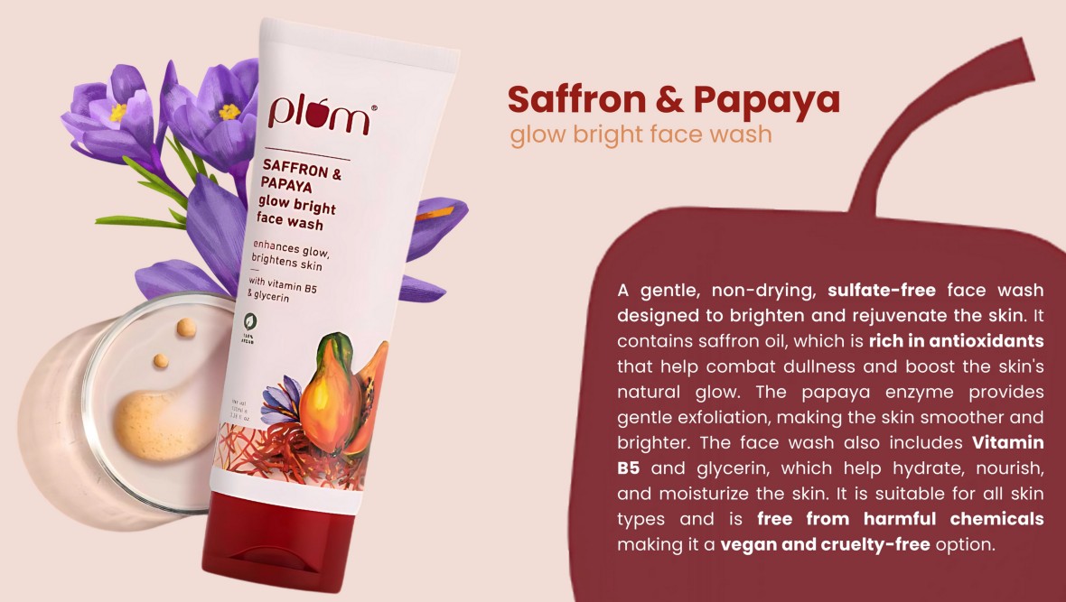 Plum Saffron & Papaya Glow Bright Face Wash